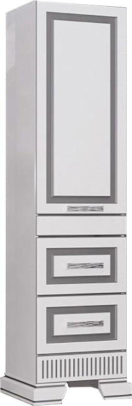 Пенал Оникс напольный 488*1800*399 мм, правый, цвет белый/серебряная патина ZZ