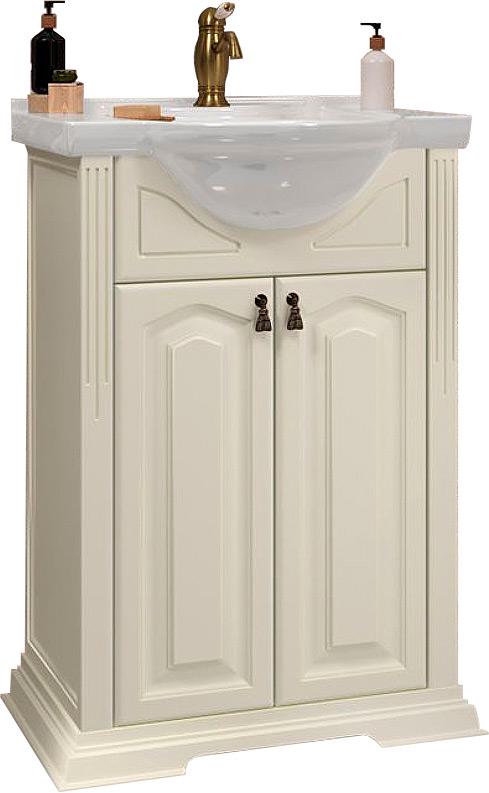 Тумба напольная Риспекто 55, 555/445/905 мм, цвет cлоновая кость (1013), БЕЗ раковины Kirovit Капри 55 (арт4620008199344), ZZ