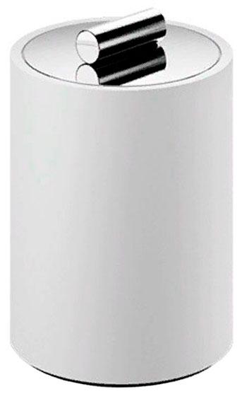 Баночка с крышкой, универсальная, 8xh11см, (цв.белый/хром), Stone ZZ