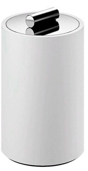 Баночка с крышкой, универсальная, 8xh13см, (цв.белый/хром), Stone ZZ