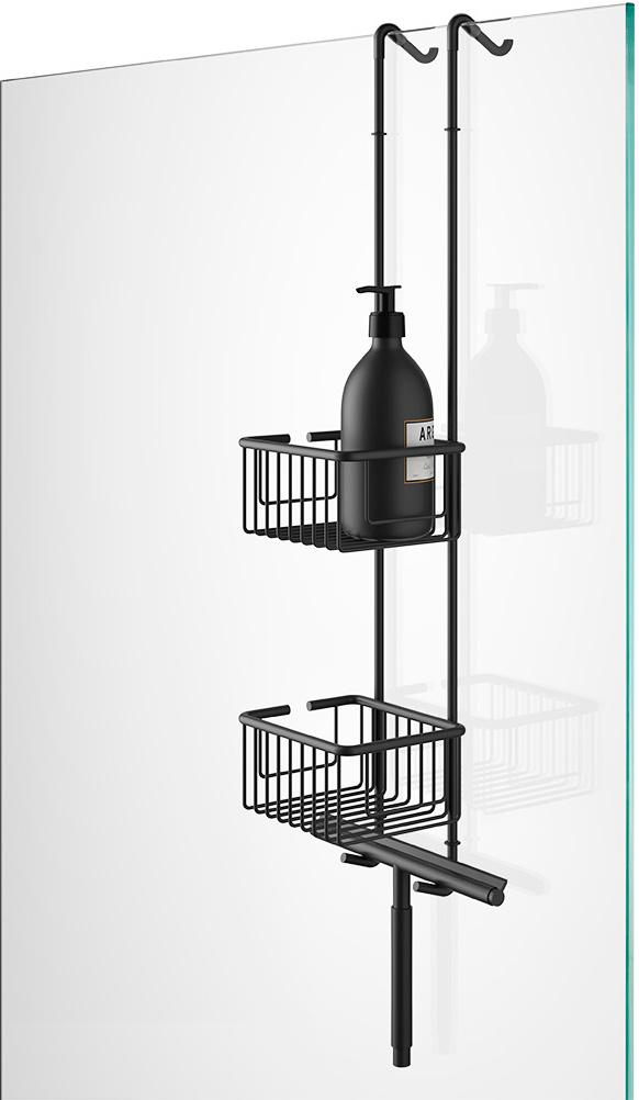 Корзина 15x12x70см для душа, подвесная, (цв.черный матовый) ZZ