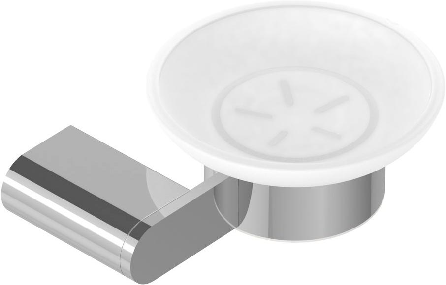 Мыльница настенная, (цв.хром / стекло матовое), Stylus ZZ