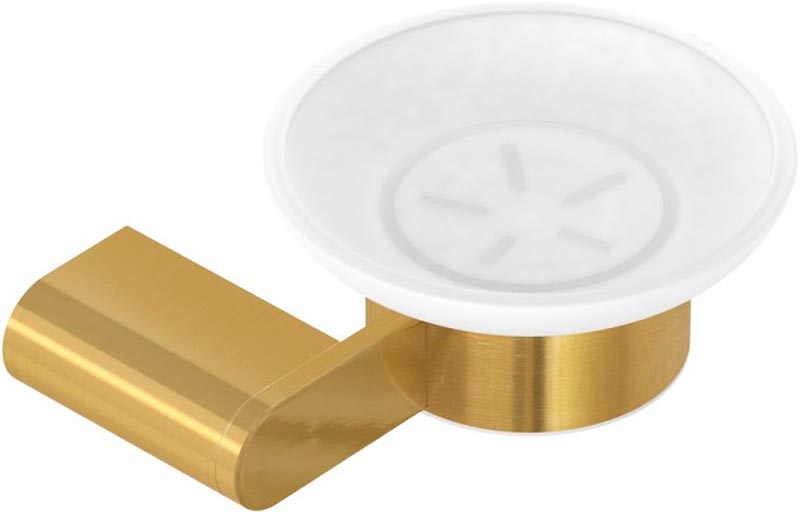 Мыльница настенная, (цв.брашированное золото/стекло матовое), Stylus ZZ