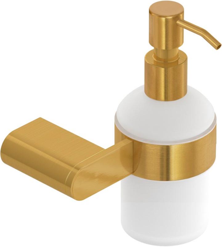 Дозатор настенный, (цв.,брашированное золото / стекло матовое), Stylus ZZ