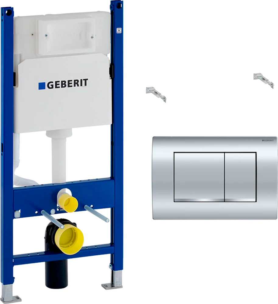 Инсталляция для подвесного унитаза, Geberit Delta 458.163.21.1, двойной смыв, 112х50 см, клавища хром глянец квадрат. в компл. ZZ