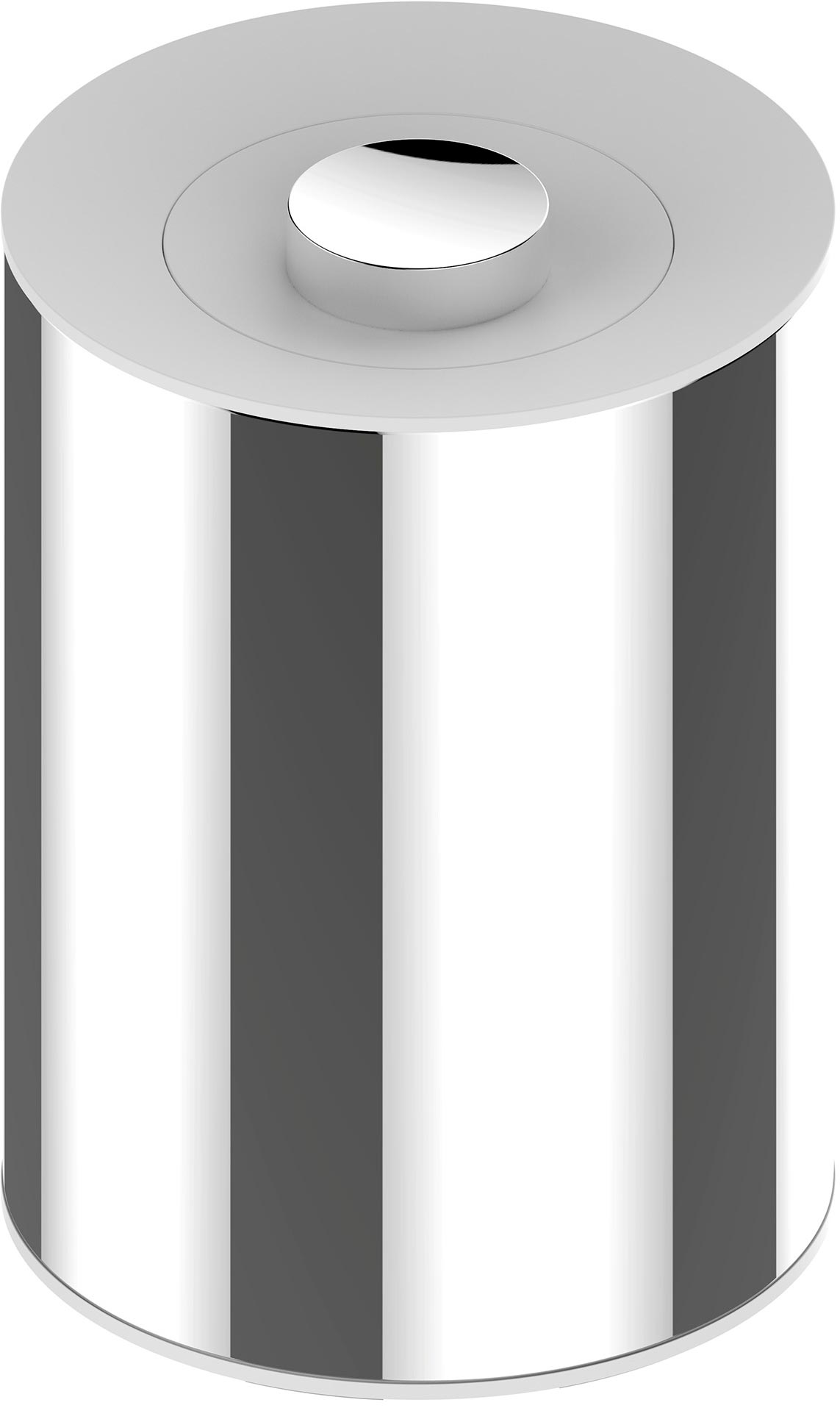 Ведро напольное, круглое 5л., 210хh288мм, с крышкой, (цв.хром/белый), Plan ZZ