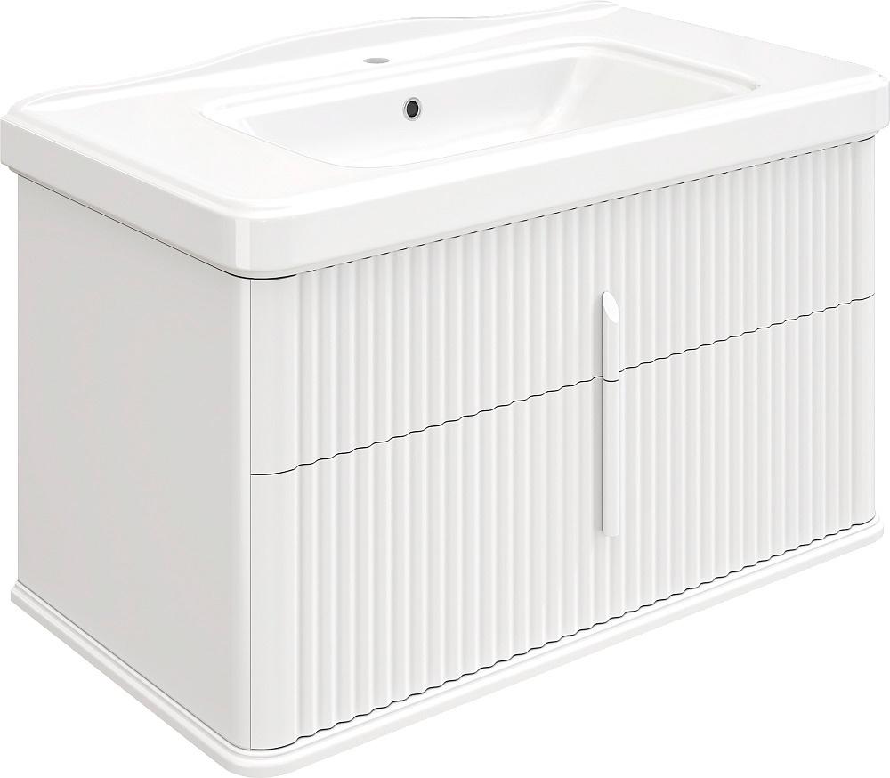 Тумба для комплекта Молде 95 см, подвесная, цв белый глянцевый, ZZ