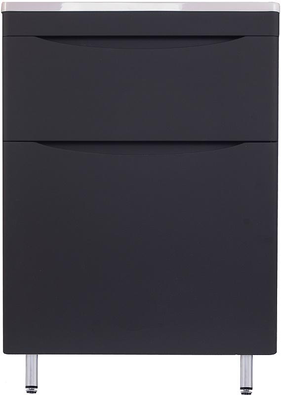 Тумба напольная для комплекта Style Line Бергамо Мини 60 Люкс Plus, БЕЗ раковины арт. СС-00002295, ножки в компл. цв. черный, ZZ