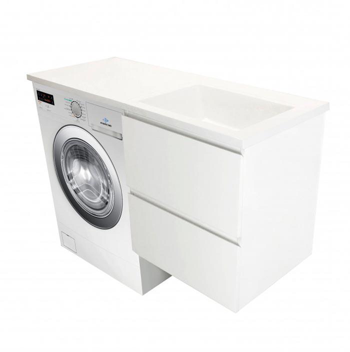 Тумба подвесная Dallas Luxe, 1400х482, правосторонняя.2 ящика, раковиной  в комплекте, БЕЗ кронштейна, цв. белый ZZ