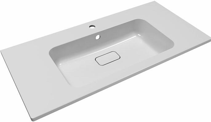 Раковина для мебели 100 см, литьевой мрамор, цв. белый