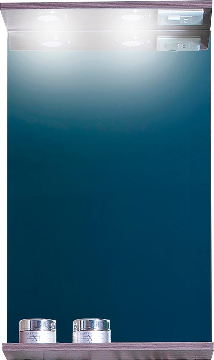 Зеркало Бриклаер Кристалл 40 ясень анкор, темный, с подсветкой ZZ