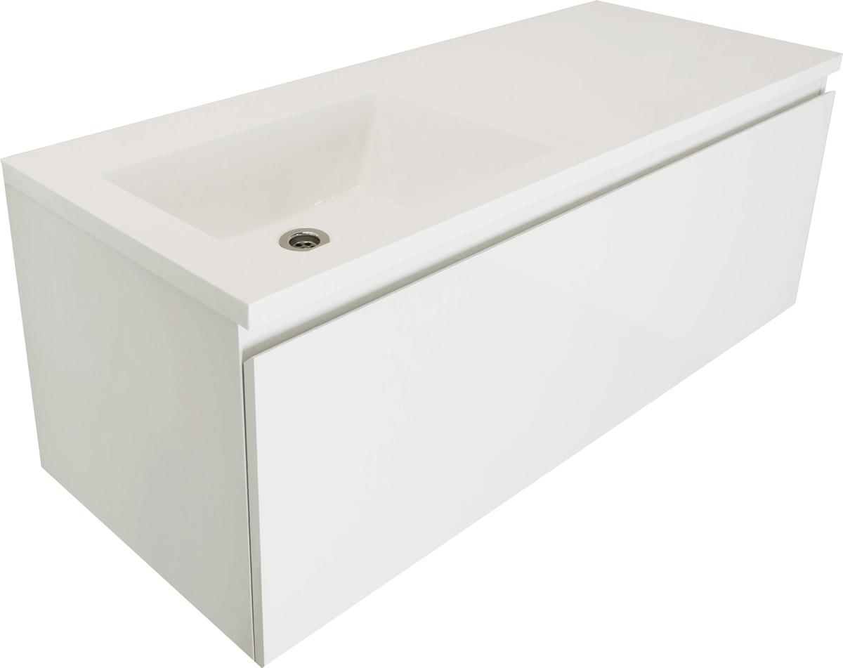 Тумба подвесная Dallas Luxe, 1400х482, с левосторонней,1 ящик, раковина в компл.БЕЗ кронштейна ZZ