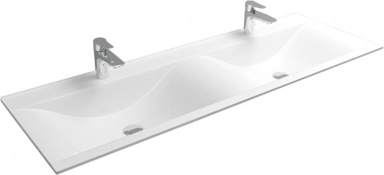 Раковина двойная 140 см., для мебели, белая ZZ