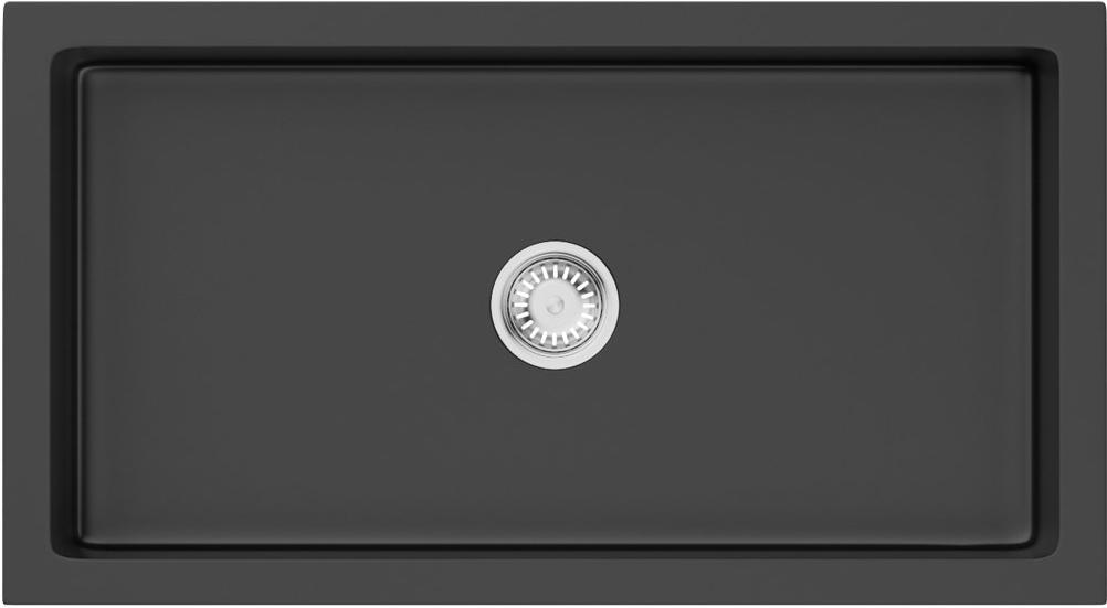 Мойка кухонная 76x46x25,4 см, керамика, крепеж, цв белый  ZZ