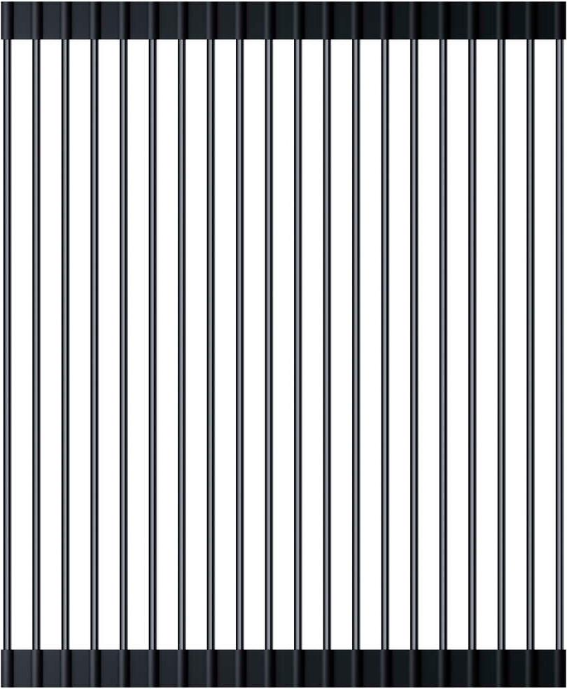 Ролл-мат 425х350 мм, для кухонной мойки, цв. нержавеющая сталь/черный силикон ZZ