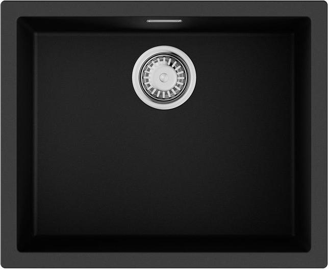 Мойка кухонная Yamakawa 55T-U/I bl, 500x400 мм, в комплекте крепёж, донный клапан, сифон, цв. черный матовый ZZ