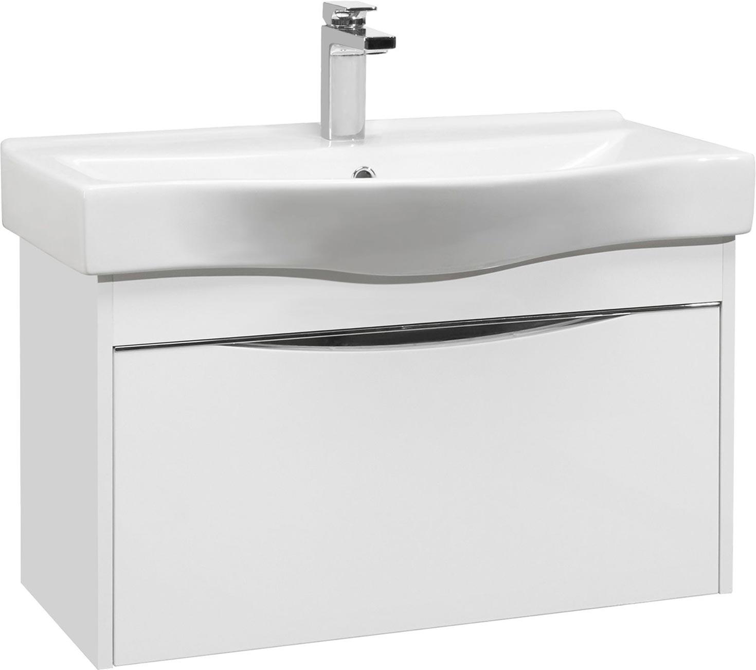 Тумба подвесная для комплекта Хельсинки 80 см, БЕЗ раковины Беверли, цв. белый, ZZ