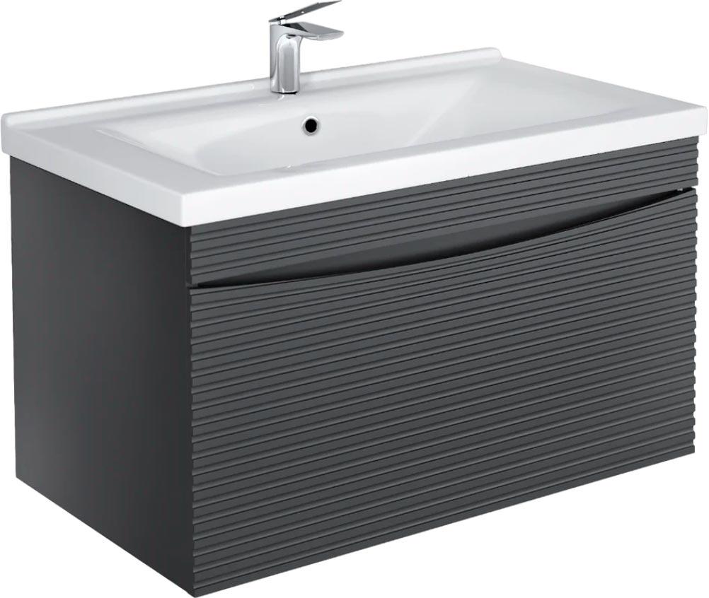 Тумба подвесная для комплекта Хедмарк 80 см, 77,4x44,5x45,3 см,  подвесная, цв серый / черный, ZZ