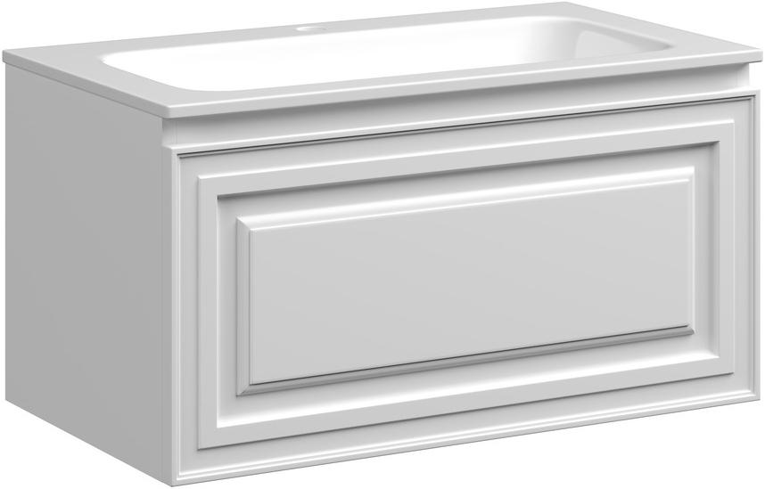 Тумба подвесная 790х445 мм, 1 выдвижн. ящик, без раковины арт.CN7012, цвет белый матовый