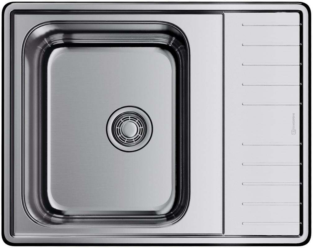 Мойка кухонная встраиваемая сверху, 63x50x18 см, сифон в комплекте, нержавеющая сталь ZZ