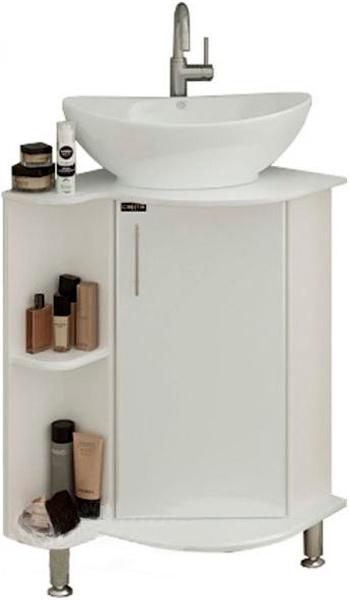 Тумба напольная СанТа Аврора 70 угловая, со столешницей, БЕЗ раковины, цв. белый ZZ