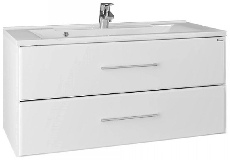 Тумба подвесная "Омега"-100 см, БЕЗ раковины, цвет белый ZZ