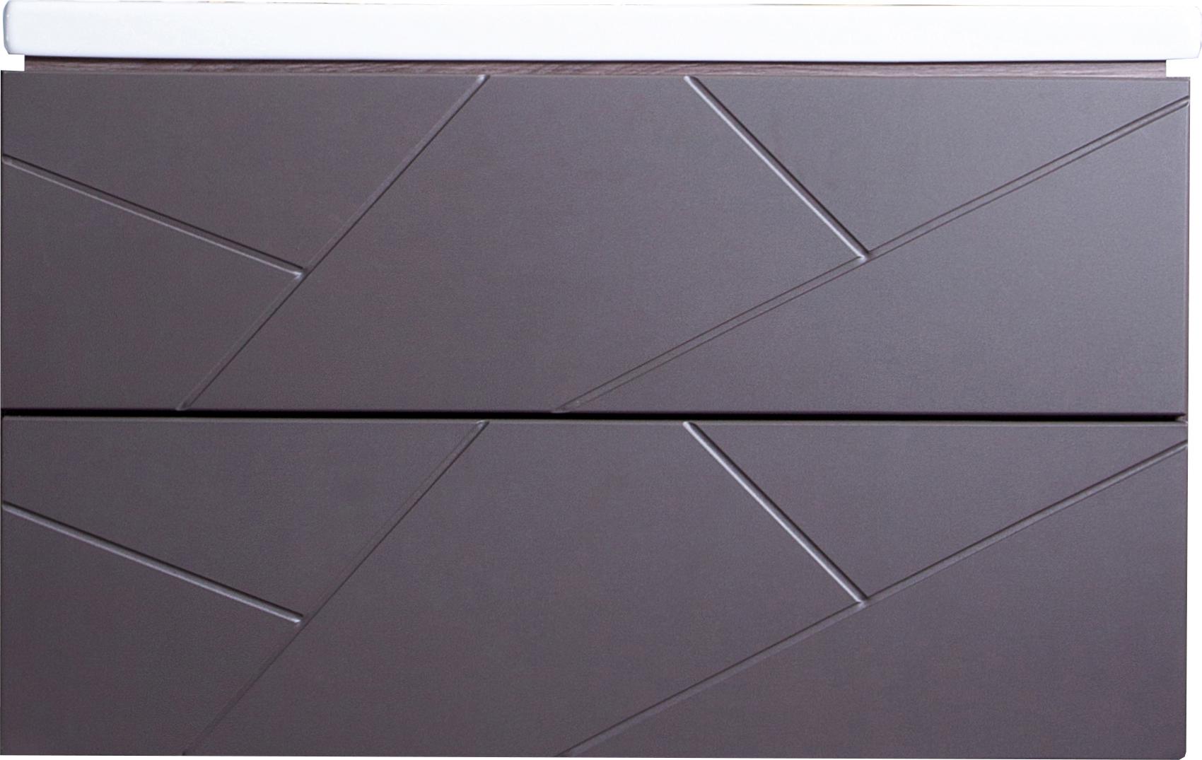 Тумба подвесная для комплекта Бриклаер Кристалл 80 софт, БЕЗ РАКОВИНЫ Como 80, софт графит ZZ