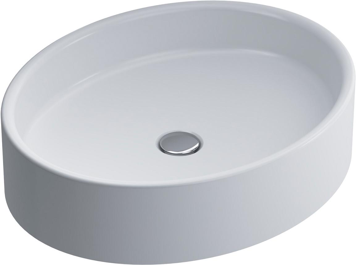 Раковина накладная, овальная, 550х450 мм, цв.белый глянец