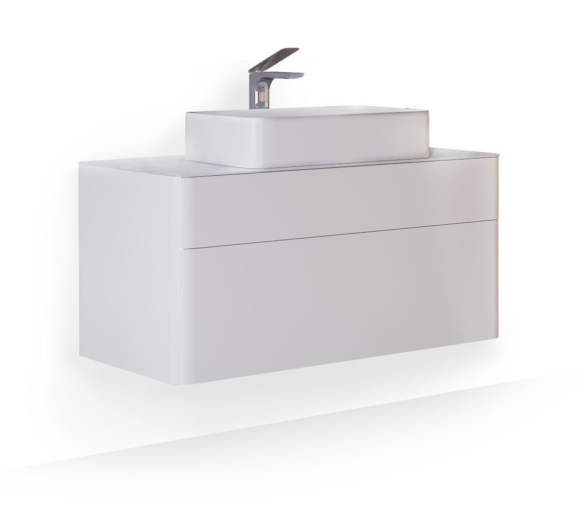 Тумба подвесная "Pure" 100 см, цвет белый, БЕЗ раковины ZZ