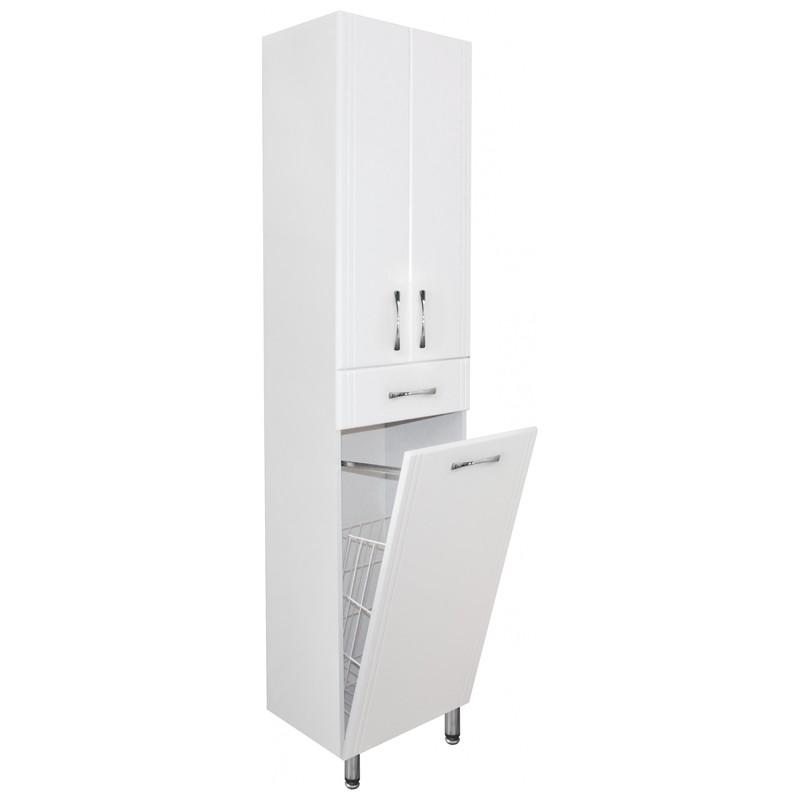 Пенал напольный Style Line Эко Стандарт 48 см с бельевой корзиной, белый ZZ