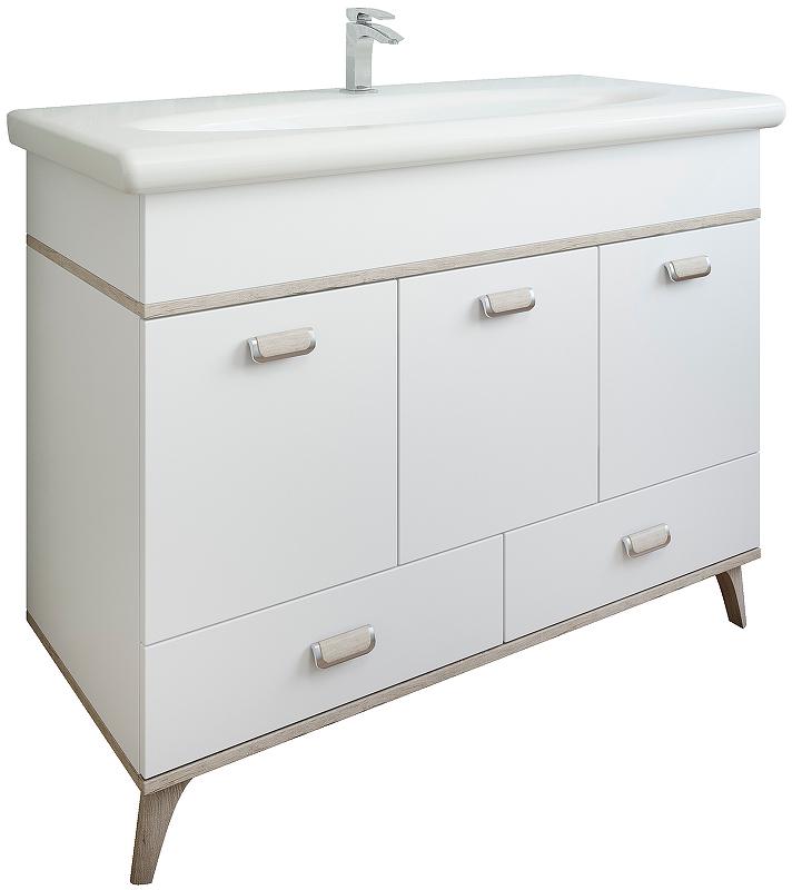 Тумба для комплекта Sanflor Бруно 105 белая, орегон ZZ