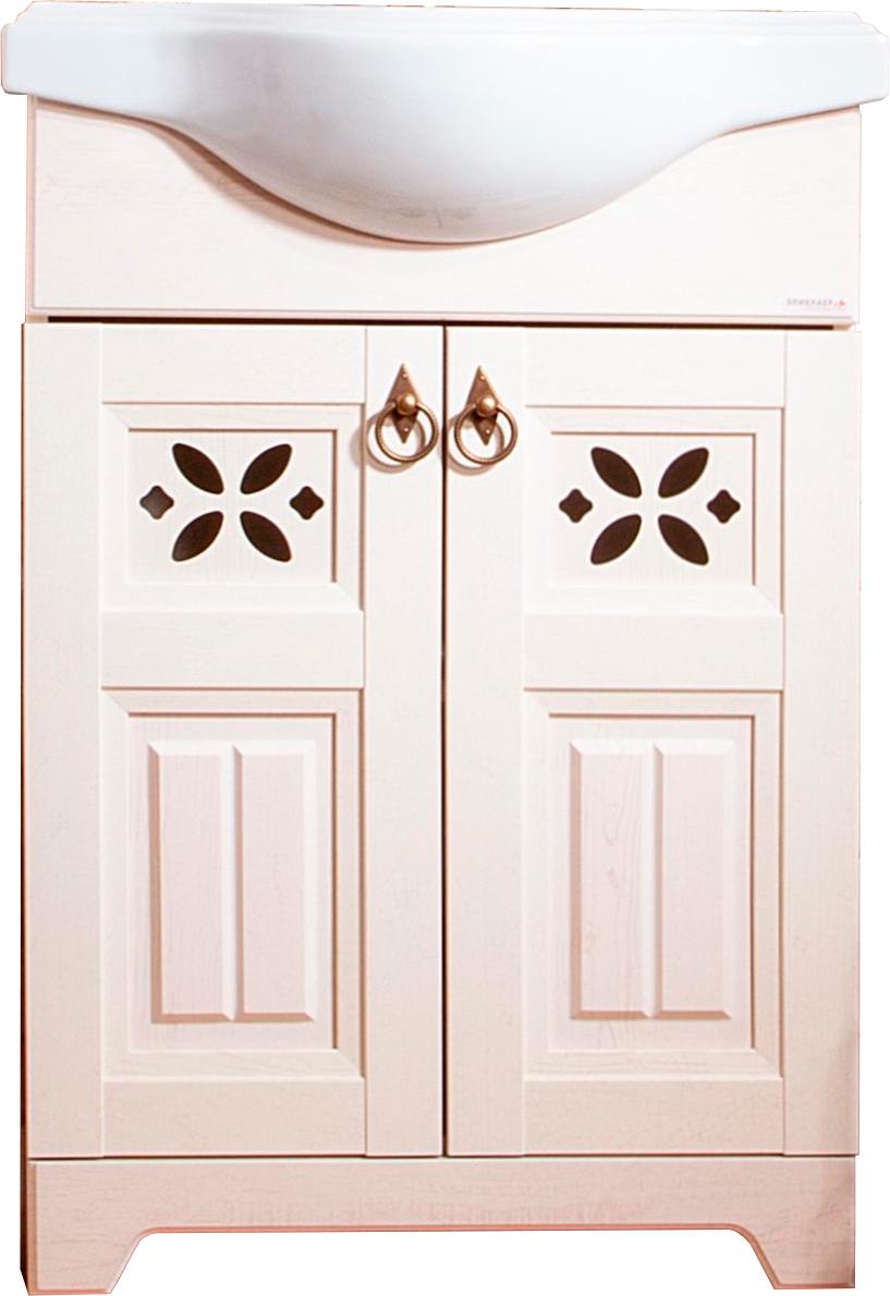 Тумба напольная угловая "Кантри"-60 см, БЕЗ раковины, цвет бежевый дуб ZZ