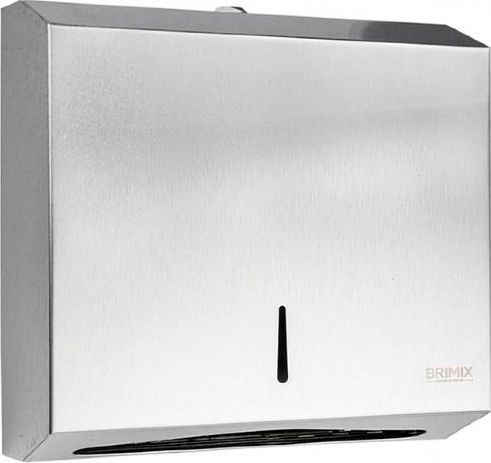 Диспенсер BRIMIX для бумажного полотенца на две пачки  с ключом , под Z сложение, нержав, хром матовый, ZZ