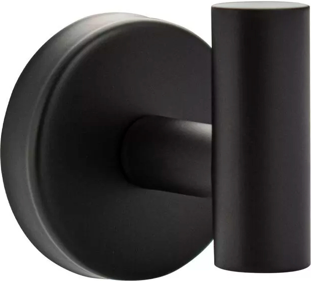 Крючок одинарный, антивандальный,  нержав. сталь, цв. черный ZZ