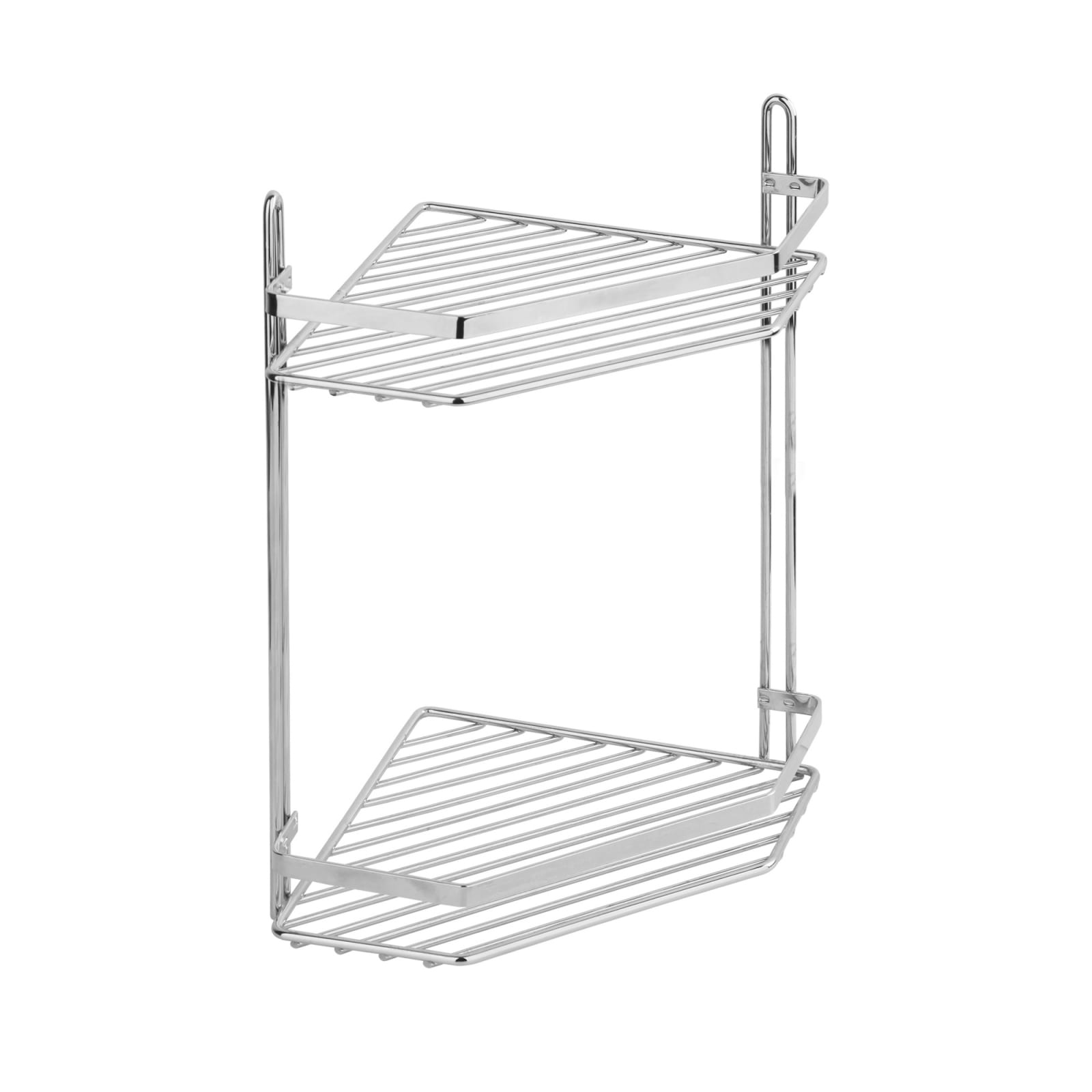 Полка для ванной комнаты и кухни  угловая двойная XX