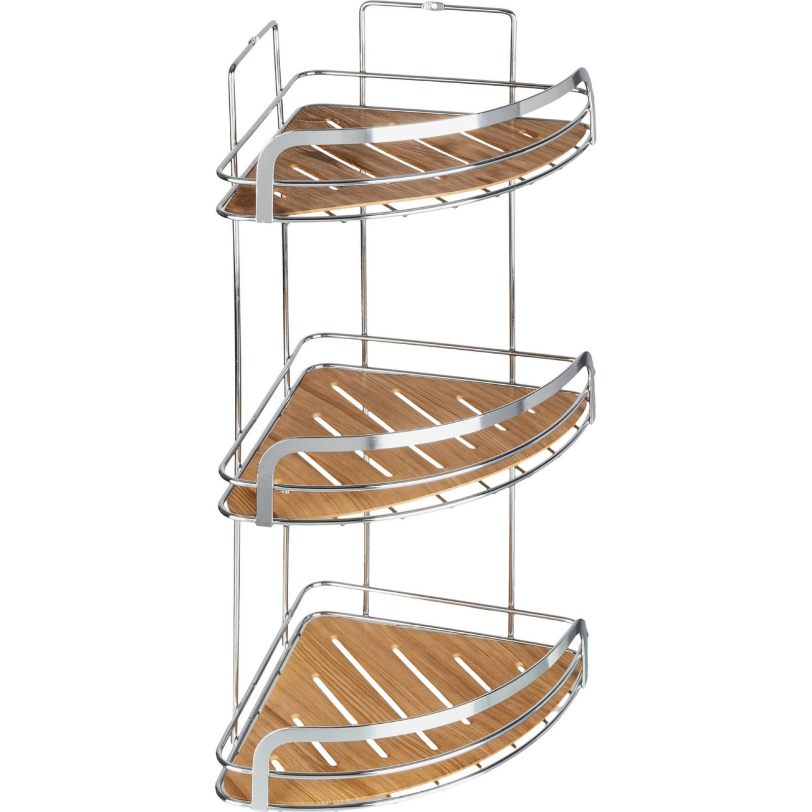 Полка для ванной комнаты угловая тройная, Wood XX