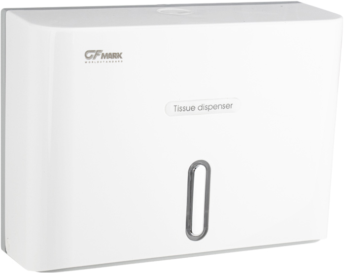 Диспенсер для бумажного полотенца, с ключом, пластиковый, под Z салфетки, цв.белый ZZ