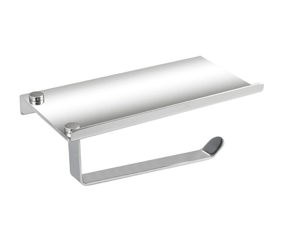 Держатель туалетной бумаги из нержавеющей стали, антивандальный, с полочкой ZZ
