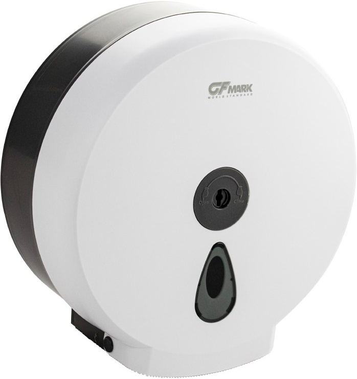 Диспенсер для туалетной бумаги-барабан, пластиковый, с глазком - капля, с ключом, цв.белый ZZ