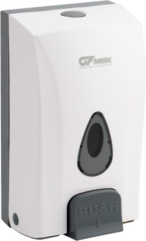 Дозатор для жидкого мыла, универсальный, пластиковый, с глазком - капля, 1000 мл, цв. белый, ZZ