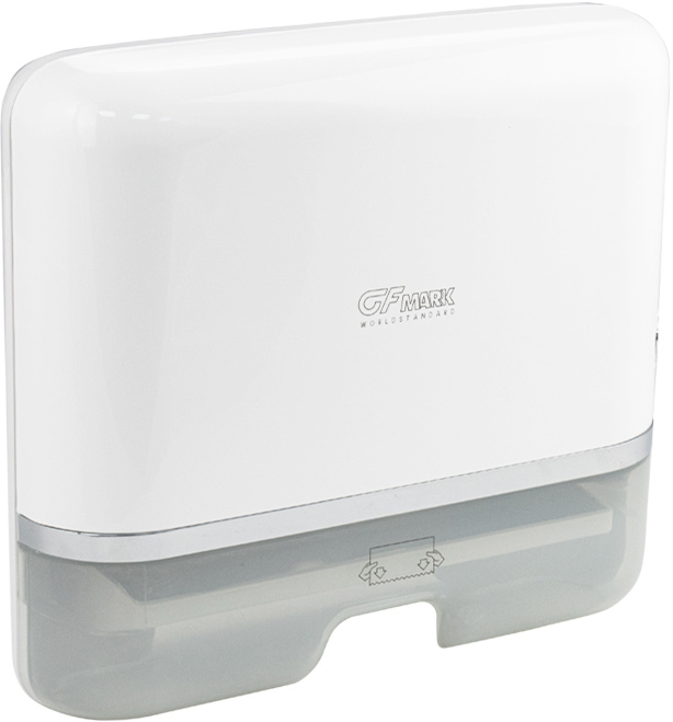 Диспенсер для бумажных Z полотенец, на две пачки, с ключом, пластиковый, цв. белый ZZ