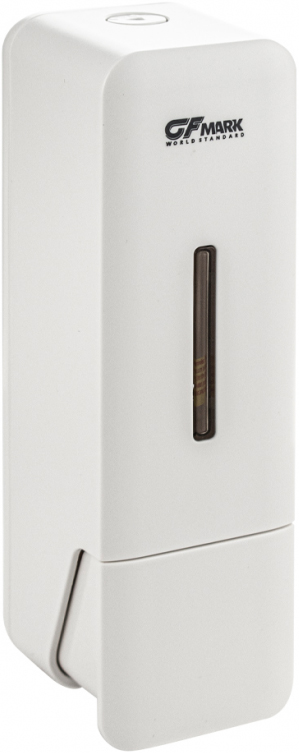 Дозатор жидкого мыла, пластиковый, с глазком - 250 мл, цв.белый ZZ