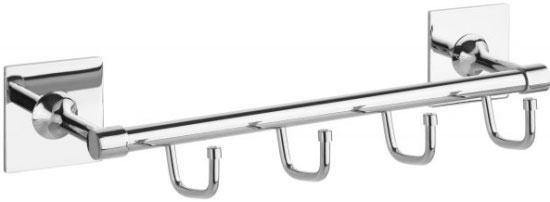 Планка с 4-мя крючками, на клейкой ленте XX