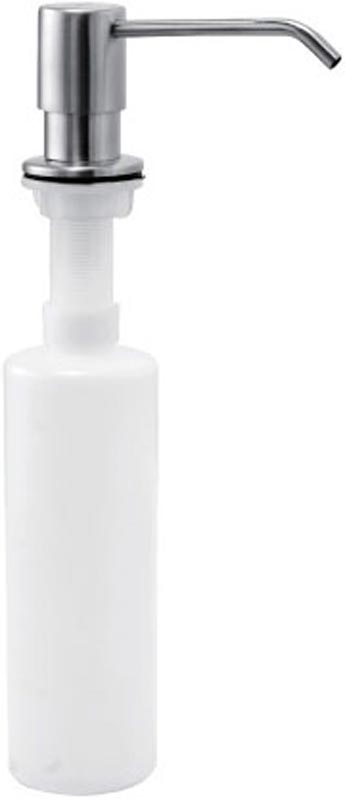 Дозатор для жидкого мыла или иного моющего средства, встраиваемый в столешницу в ванной или на кухне,цв. белый /хром, ZZ