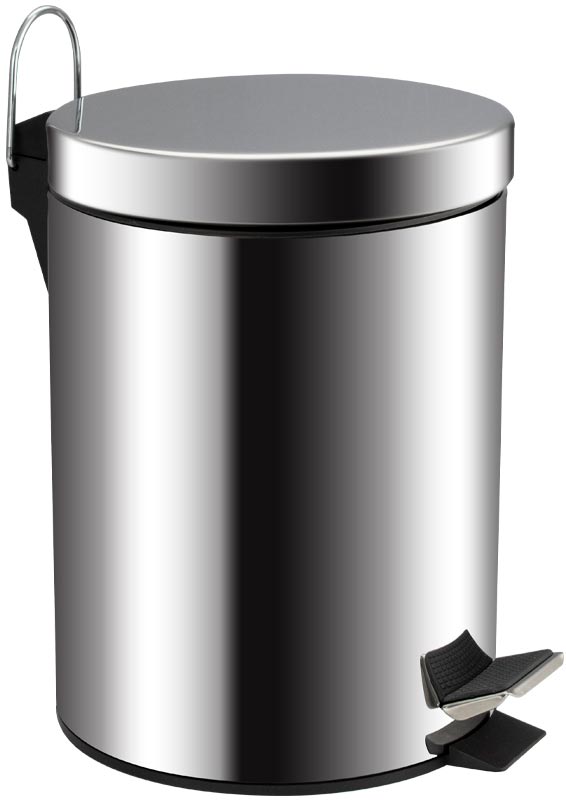Ведро круглое  5л  из нержавеющей стали с педалью ZZ