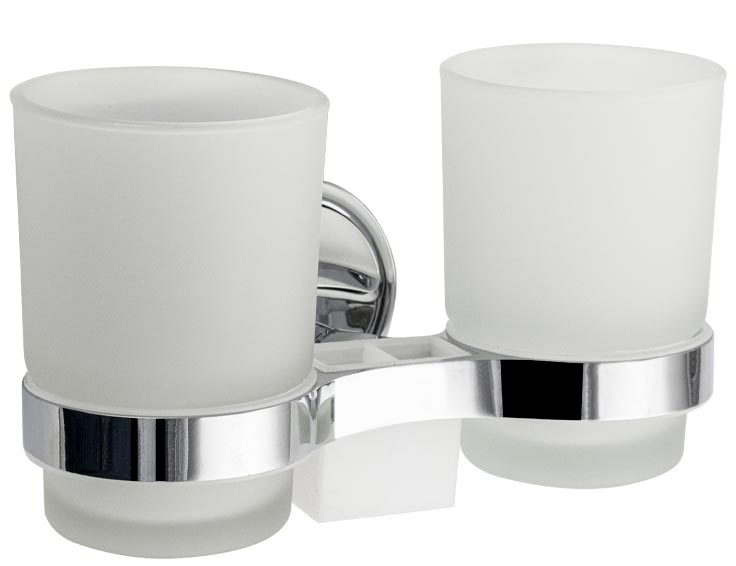 Стаканчик стеклянный настенный, хром, ZZ