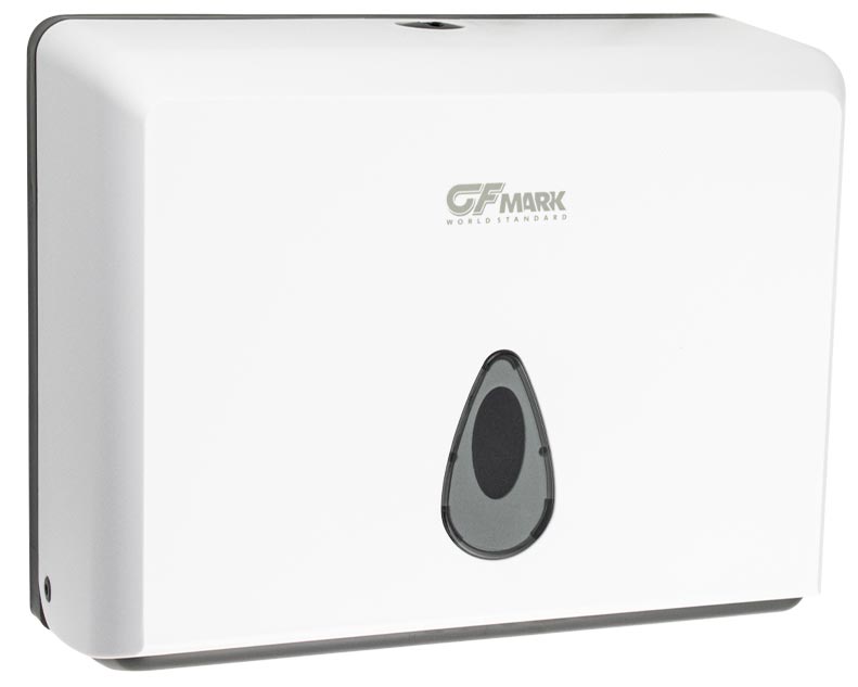 Диспенсер для бумажного полотенца - листовые, с ключом, пластиковый, под Z и V салфетки, цв.белый ZZ