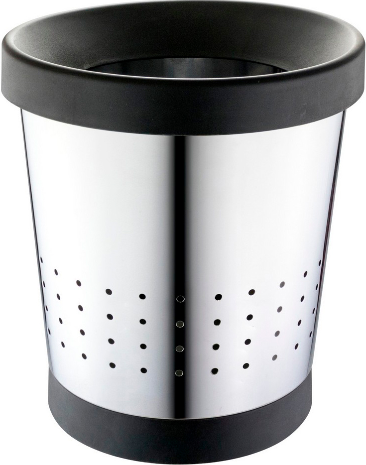 Ведро круглое САНАКС, офисное, 12 л, перфорированное, из нержавеющей стали марки 410, без крышки, ZZ