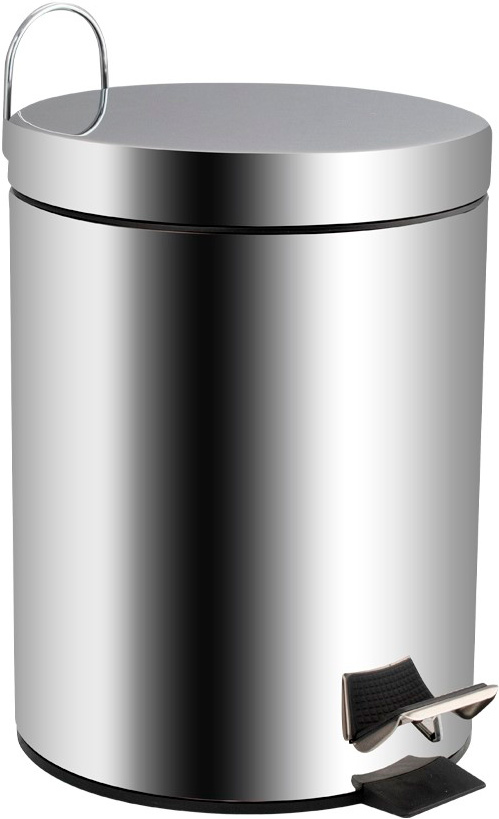 Ведро круглое 5 л, пневматика, с доводчиком, из нержавеющей стали, с педалью, ZZ