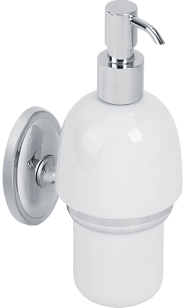 Дозатор для жидкого мыла настенный, хром/керамика XX